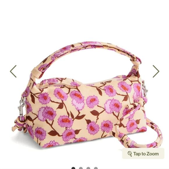 Vera Bradley Roxbury Crescent Crossbody In Bubbly Flowers Green NWT - Picture 5 of 8